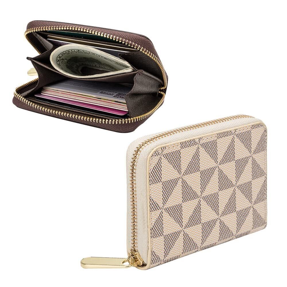 7017 Credit Card Holder, RFID Leather Zipper Wallet, Small Zipper Card Case